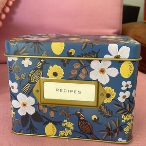 Rifle Paper Co Kitchen Recipe Tin Box NWB NRFB Capri Blue SOLD OUT hard to find!